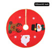 40 inches Diameter Red Christmas Tree Skirt Non-Woven Santa Calus Snowman Reindeer Pattern Christmas Tree Decorations Ornaments