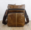 Leather Mens Bag Satchel retro mens first leather cowboy zipper small shoulder bag