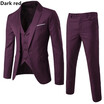 AOWOFS New European Slim Business Casual Suits three-piece Sports Coat Vest Suit Pant Groom Groomsmen wedding one button suits S-6XL