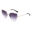 SHAUNA Oversize Women Rimless Sunglasses Fashion Ladies Pink Gradient Lens Shades UV400