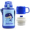 Cup bear child cup with straw child cup 316 stainless steel double cover dual-use baby cup boys&girls insulation pot 600ML 3D version - whale