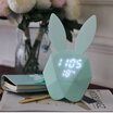 TIMESS Alarm Clock Student Cartoon Child Cute Mummy Rabbit Alarm Clock Electronic Multifunction Creative Intelligent Voice Control Mute Bedside Female T005-5 Blue