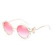 SHAUNA Double Rims Oversize Women Round Sunglasses Unique Crystal Decoration Ladies Gradient Lens Shades UV400