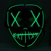 Adults Halloween Green LED Light Up Mask Halloween Costume Supplies for Festival Masquerade Cosplay Party Performance