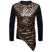AOWOFS mens European code British tide models Leopard print personality long sleeves