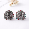 7 colour crystal ear clip animal peacock female wedding fashion plating silver clip earrings jewelry