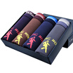 With the wolf dance men&39s underwear breathable waist sticky fiber fashion bright tendons horizontal feet underwear four loaded 3101-4 color mixing XXXL