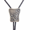 New Vintage Silver Plated Carving Braided Flowers Western Bolo Tie Necklace