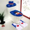 3 unids set Decoraciones de baño de Navidad Cubierta del asiento del inodoro Alfombra en forma de U Tapa del tanque y Tissue Box Cover Set Adornos de Navidad