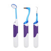 3 Pcs Oral Hygiene Kit LED Dental Mirror Tooth Stain Eraser Plaque Remover Dental Cleaning Whitening Tool