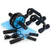 TOMSHOO 5-en-1 AB Juego de rodillos para ruedas con barra de empuje Cuerda para saltar Agarradera manual y rodillera Núcleo abdominal Carver Fitness Entrenamiento