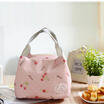 Insulated Cold Canvas Stripe Picnic Carry Case Thermal Portable Lunch Bag