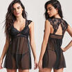 Women Sexy Lingerie Black Lace Dress G-string Underwear Babydoll Sleepwear Sets