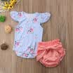 Newborn Baby Girl Floral Romper Bodysuit Shorts Pants Outfit Set Cute Clothes