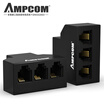 AMPCOM telephone line one minute three adapter extender 1 minute 3 telephone straight through head RJ11 telephone splitter branch AMCAT3413BK