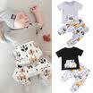 Newborn Kids Baby Boy Cartoon Outfit Clothes T-shirt TopPantsTrousers 2PCS Set