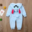 Canis Newborn Kids Baby Boys Stitch 3D Ear Zipper Hooded Romper Jumpsuit Outfits