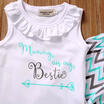 2Pcs Toddler Kids Girls Summer Sleeveless Tops T-shirt Pants Outfits Set Clothes