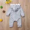 Cute 3D Shark Romper Jumpsuit Winter Hooded Playsuit Costume For Boy Girl Baby