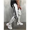 UK Mens Stretchy Long Pants Zipper Slim Gym Joggers Lace-up Casual Trouser Slack