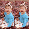 0-24M Newborn Baby Girl Outfit Clothes Romper Top Floral Pants 3pcs Outfit Set