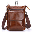 Mens leather belt leather mobile phone bag shoulder top layer leather multi-purpose business bag