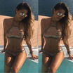 UKWomen Sequins Bikini Push-up Bra Swimsuit Swimwear Bathing Suit Beachwear Set