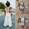 Toddler Kids Baby Girl Flower Print Romper Bodysuit Jumpsuit Lace Bow Clothes
