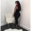 Women two piece dress sexy elegant sheer mesh long sleeve maxi Cocktail dress