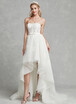 Beautiful Back Princess Strapless Asymmetrical Lace Tulle Wedding Dresses with Beading Lace by CIRCELEE®