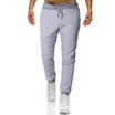 HOT Mens Track Pants Slim Cuff Trousers Sport Tracksuit Casual Plain Black Grey