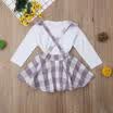 Toddler Baby Girls Romper Plaids Overall Skirt Suspender Dress Outfits Clothes