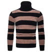 AOWOFS new mens high lapel pullover slim sweater foreign trade striped knit bottoming shirt YM008