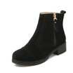 IDIFU Womens Stylish Faux Suede Side Zipper Short Boots Shoes Round Toe Block Low Heel Ankle Booties