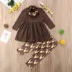 4PCS Kids Baby Girls Animal Deer Clothes Tops SkirtsPants Scarf Headband Set AU