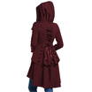 Layered Lace Up High Low Hooded Coat