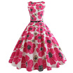 Hepburn Vintage Series Dress Spring And Summer Fashion Floral Printing Design Sleeveless Belt Retro Corset Women Dress