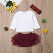 Toddler Newborn Baby Girl RomperTutu Skirt Tulle Outfits Clothes Thanksgiving
