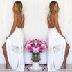 Hot Sexy White Women Lace Cocktail Evening Party Beach Dress Backless Gown Dress