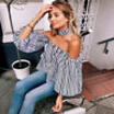 Womens Fashion Off Shoulder Long Sleeve T Shirt Casual Loose Tops Blouse S-XL