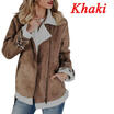 Womens Ladies Suede Leather Jacket Flight Coat Zip Up Biker Casual Tops Clothes