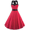 Halter Open Back Polka Dot Cocktail Dress