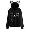 Womens I AM A Cat Hoodies Cat Ear Pullover Sweatshirt Long Sleeve Jumper Top CA