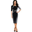Womens Wear Five-Point Sleeve Stitching Stretch Fabric Fashion Dress