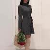 Women Warm Winter Hooded Trench Coat Wool Blends Long Jacket Outwear Parka Tops
