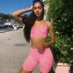 Womens Sports Suit Tracksuit Yoga Gym Slim Fit Running Top Short Pants Vest Set