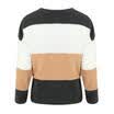 US Womens Casual Patchwork Sweaters Tops Jumper Ladies Winter Coat Pullover Tops