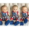 Newborn Baby Boy Star-Spangled Banner Romper Bodysuit Jumpsuit Outfits Clothes
