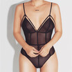 Women Sexy Mesh Bodysuit Bandage Transparent Hollow Out Sling Party Bodysuit Female Overalls Bodycon Summer Rompers