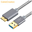 CABLE CREATION CC0761 hard drive line mobile hard drive data line Micro USB30 data cable Samsung note3s5 charging line Toshiba Seagate connection line 03 m
